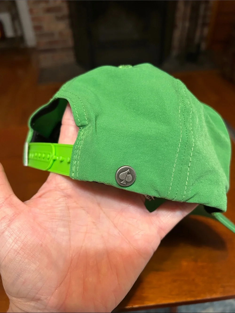 Master’s Pimento SnapBack hat in hard to find green.